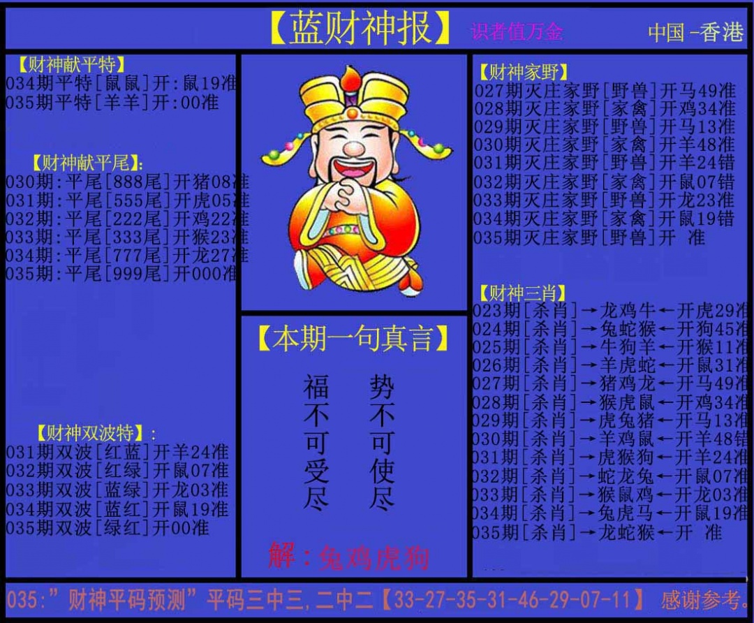 035期蓝财神[图]